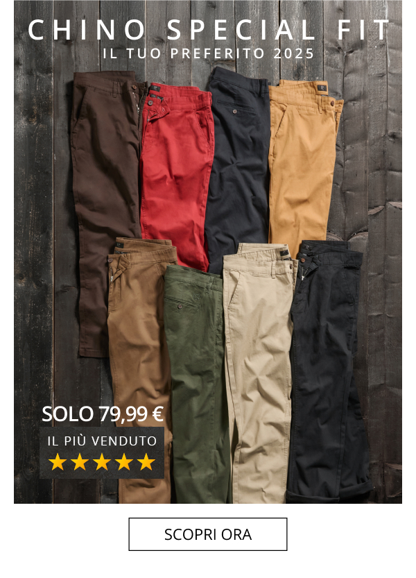 Pantaloni chino JP1880 con taglio speciale per l'addome e vestibilità normale, fino alla tg. 70/35