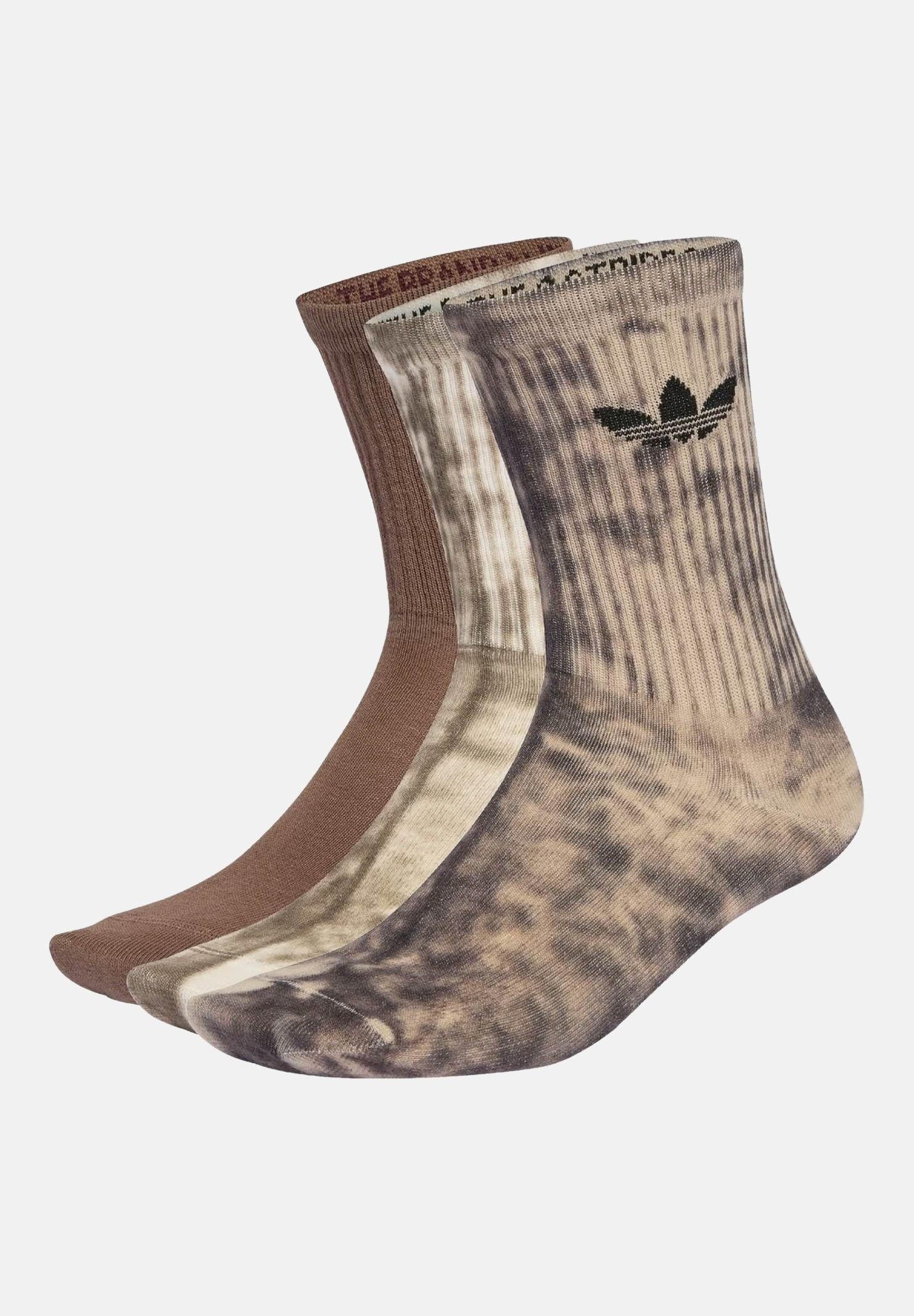 Image of ADIDAS ORIGINALS Calzini (3 paia) Tie Dye nei toni del beige per uomo e donna