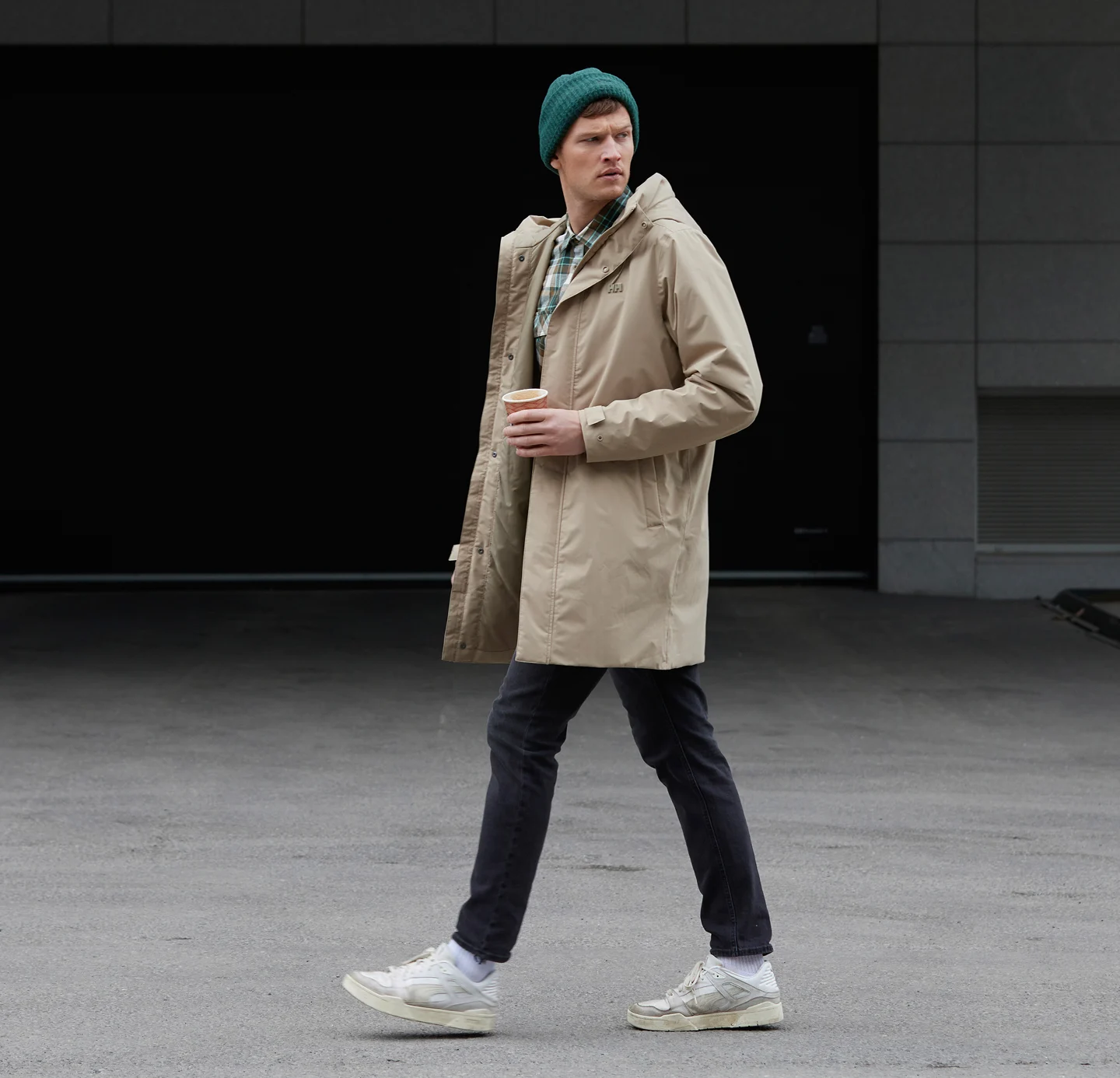 Man wearing Helly Hansen parka