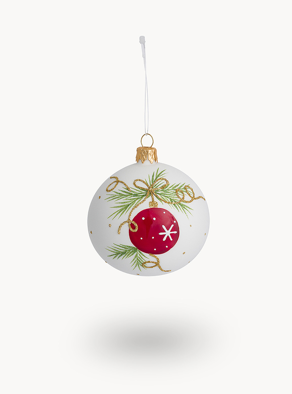 Pallina in vetro soffiato a bocca da artigiani europei