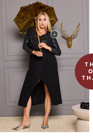 Maxi abito dal taglio aderente con jersey glitterato e gonna lunga