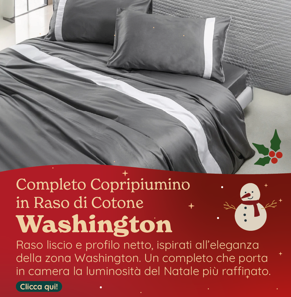 Completo Copripiumino in Raso di Cotone - Washington