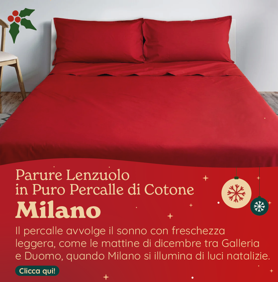 Parure Lenzuolo in Percalle di Cotone 200TC Tinta Unita - Milano