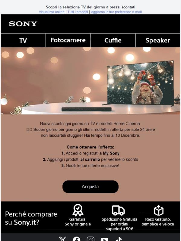 Calendario dell'avvento🎄Scopri le offerte TV e Home Cinema del giorno 📺✨