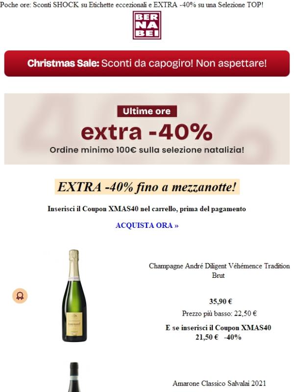 EXTRA -40% XMAS ⏰ Ultime ore!