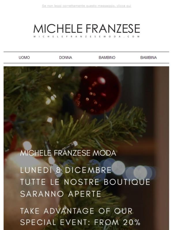 LUNEDÌ 8 DICEMBRE: SIAMO APERTI!🎁