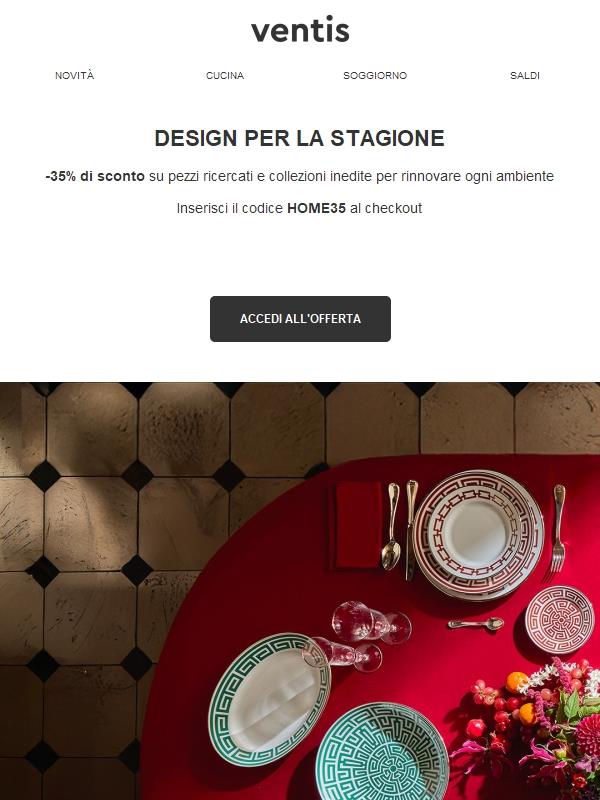 -35% sulle nuove collezioni casa