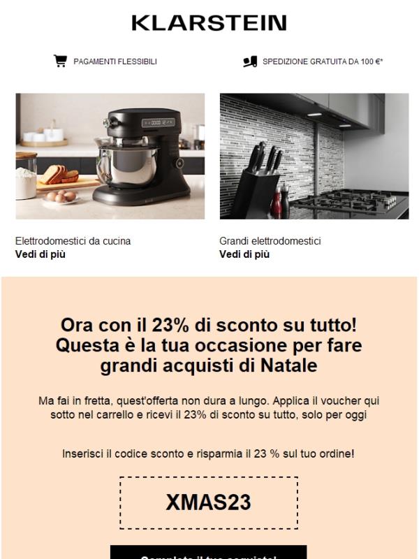 Sei in cerca di uno sconto migliore? Non c'è niente di meglio del 23% su tutto!