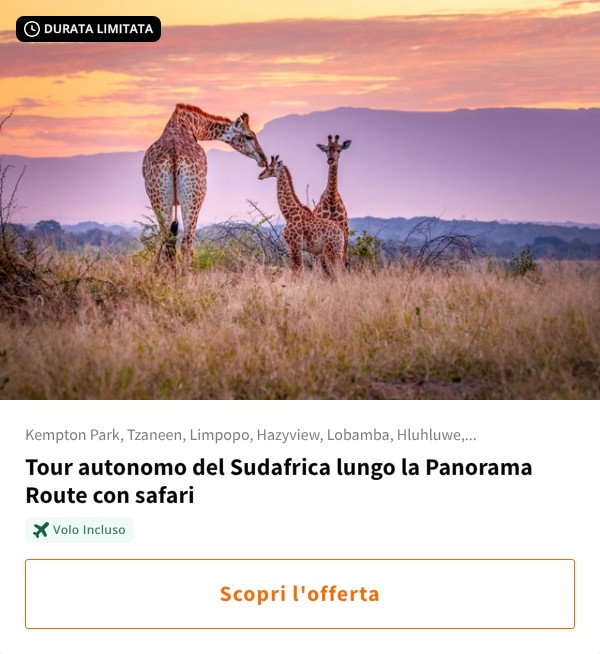 Tour autonomo del Sudafrica lungo la Panorama Route con safari