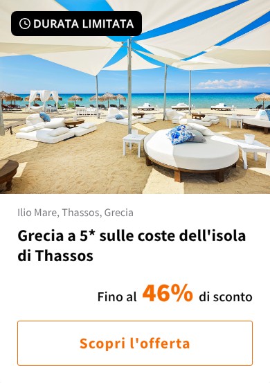 Grecia a 5* sulle coste dell&#x27;isola di Thassos