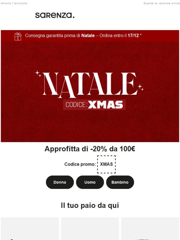 -20% da 100€ sul tuo paio ⭐
