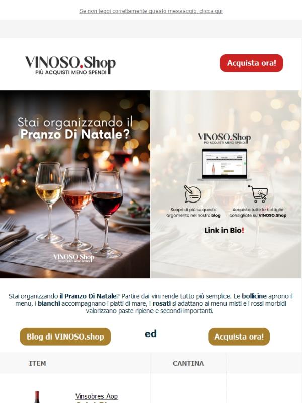 🎄VINOSO |  Stai organizzando il Pranzo Di Natale? Partire dai vini rende tutto più semplice
