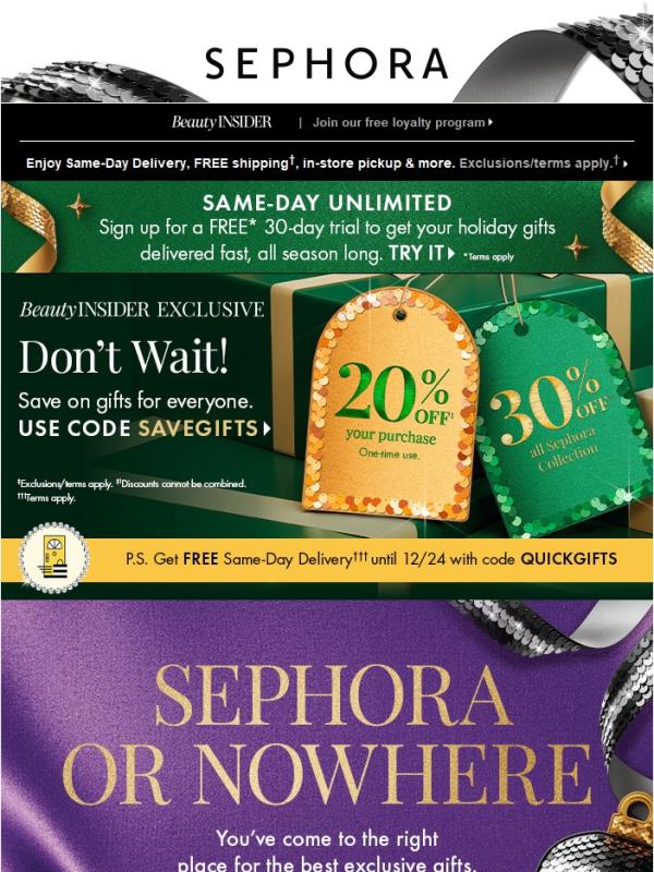 20% off the best gifts—only at Sephora 🎁