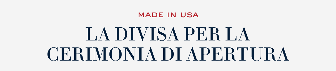 LA DIVISA PER LA CERIMONIA DI APERTURA