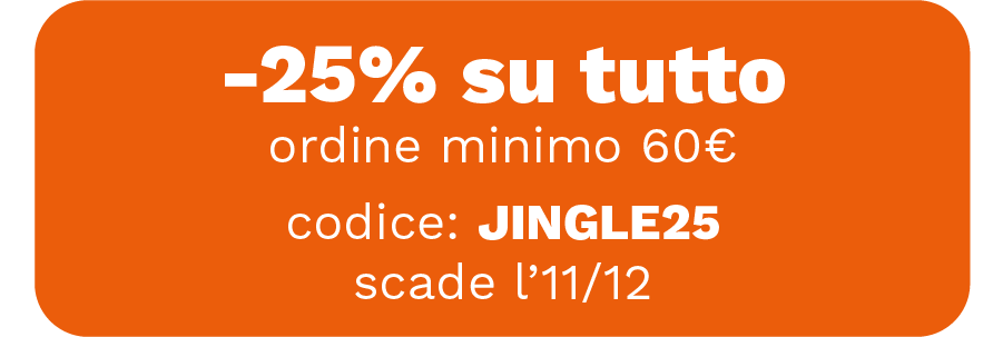 -25% su tutto, ordine minimo 60€, codice: JINGLE25, scade l'11/12