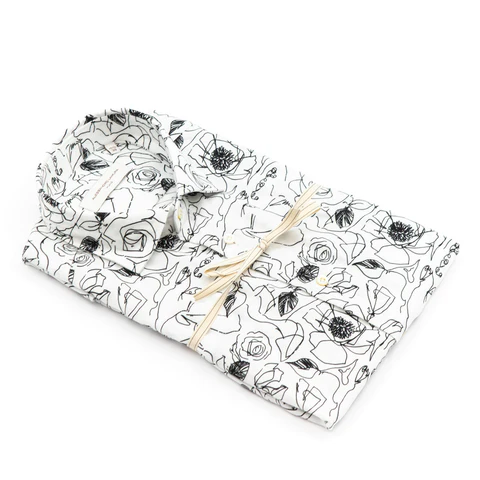 Camicia Fantasia Floreale Bianco/Nero