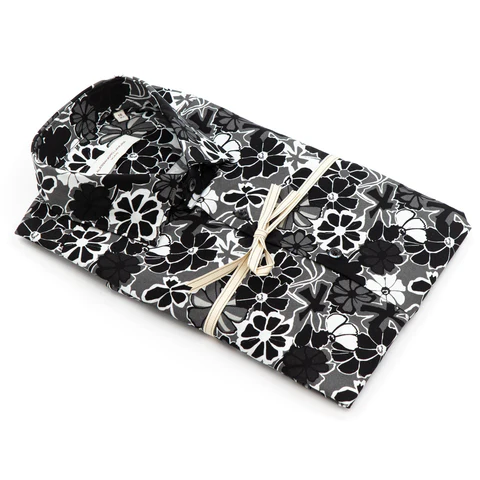 Camicia Fantasia Floreale in Bianco e Nero