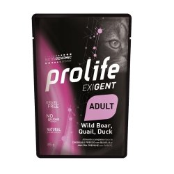 Image of Prolife Exigent Cinghiale Quaglia e Anatra 85g umido gatto