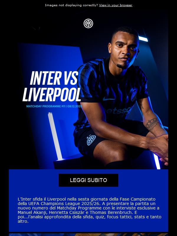 Il Matchday Programme di Inter-Liverpool