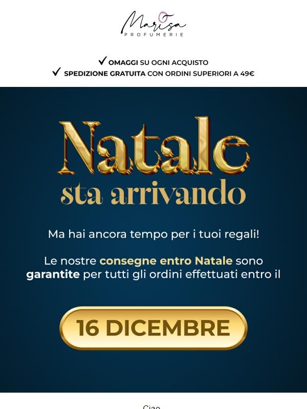 Regali di Natale in tempo? Ordina entro il 16/12 🎄