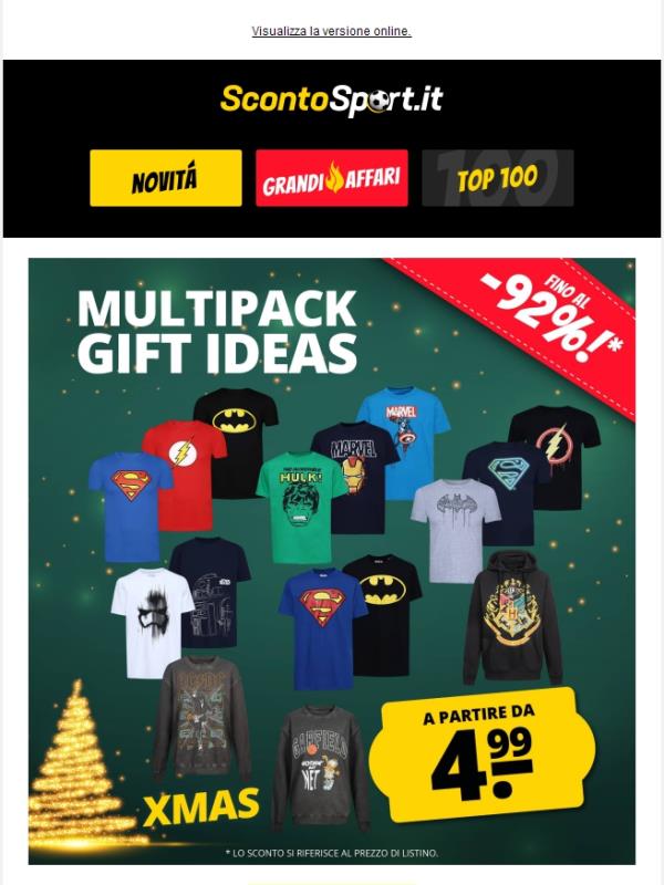 Fino al 92 % di sconto sulle idee regalo X-MAS Multipack! 🎁🎄 A partire da 4,99 €!