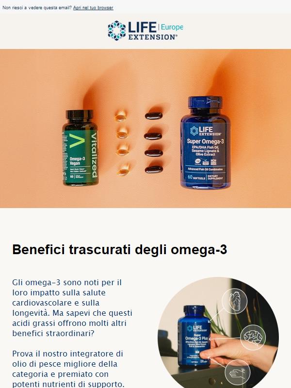 Benefici trascurati degli omega-3