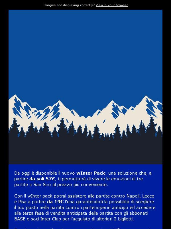È arrivato il wInter Pack: 3 partite a San Siro da soli 19€ l’una 🎁⚫🔵