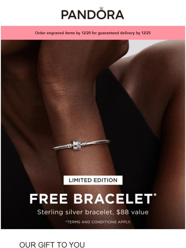 FREE BRACELET with your holiday shopping and qualifying purchase!