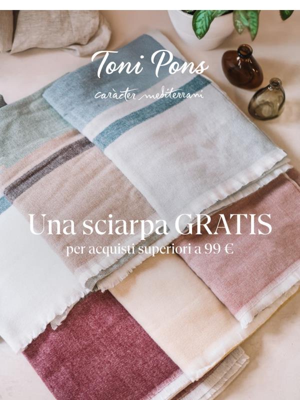 GRATIS una sciarpa unisex del valore di 29,95 € per acquisti superiori a 99 €