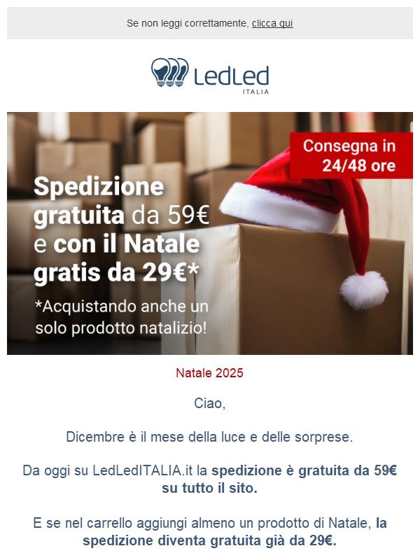 ! Spedizione gratuita da 59€ e con il Natale basta 29€ ✨