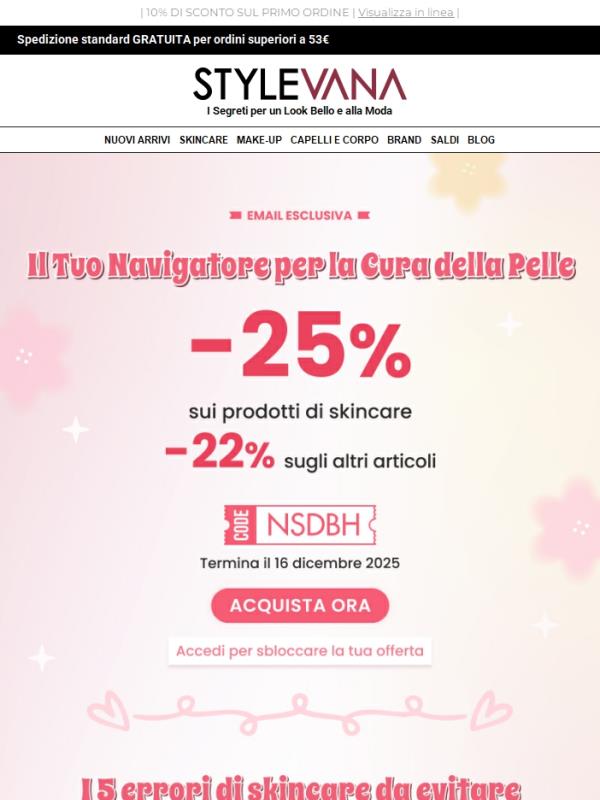 Basta con queste cattive abitudini skincare! -25 % per rivoluzionare la tua pelle ✨