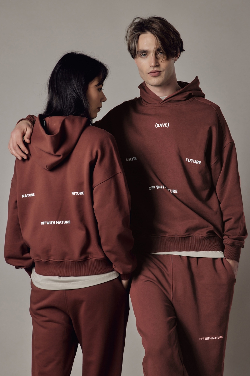 Set Felpa con Cappuccio + Joggers Loose Fit – Dusty Burnt