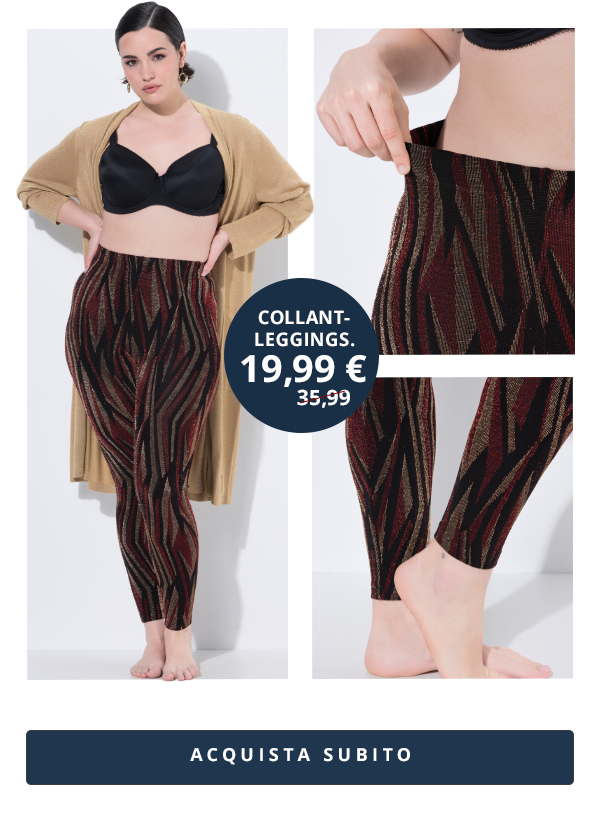 Leggings di calza con fantasia a righe e glitter