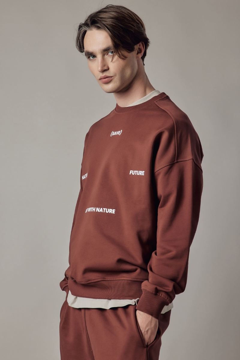 Set Felpa Girocollo + Joggers Loose Fit – Dusty Burnt