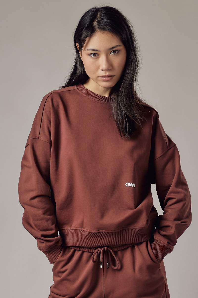 Set Felpa Girocollo + Joggers Loose Fit – Dusty Burnt