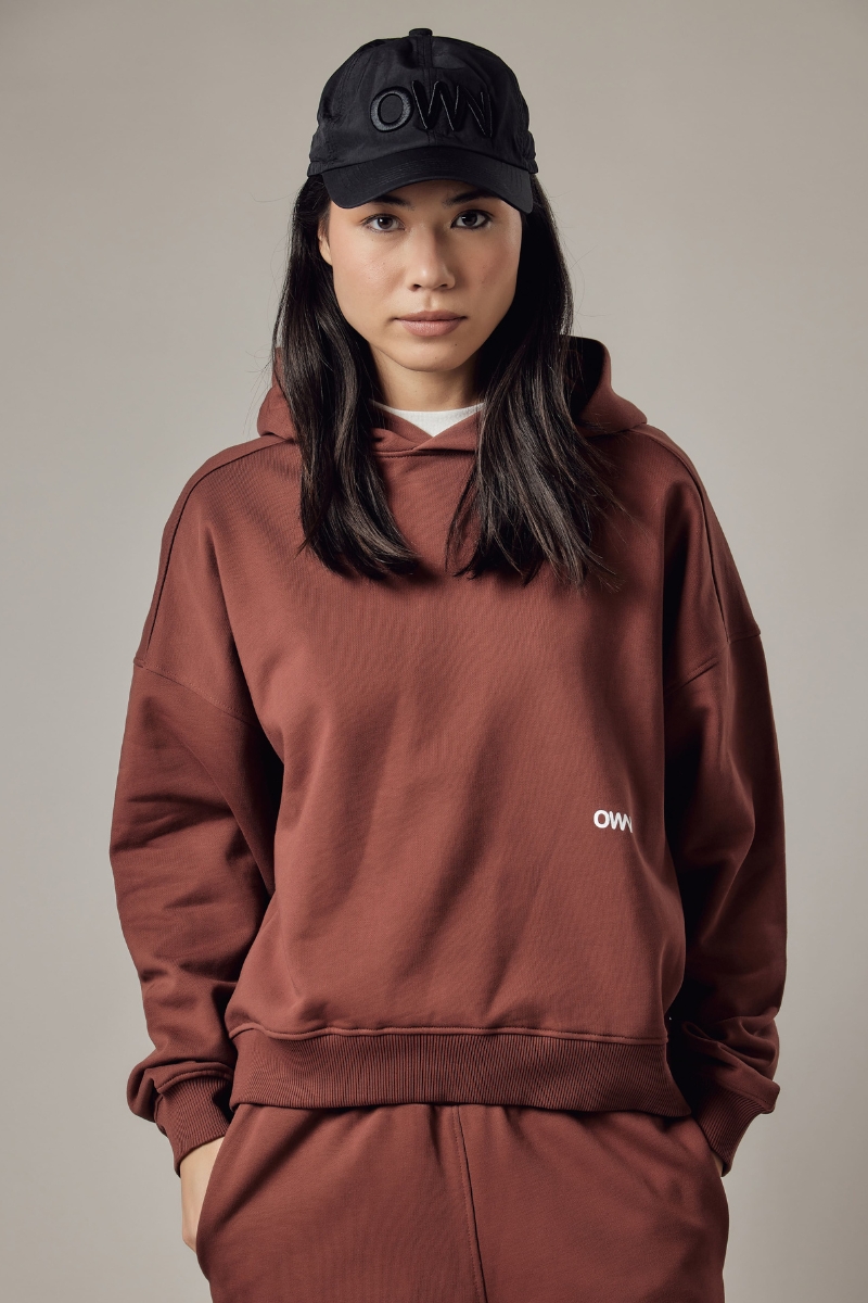 Set Felpa con Cappuccio + Joggers Loose Fit – Dusty Burnt