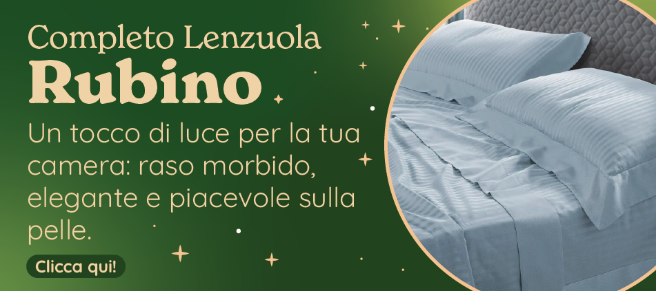 Completo Lenzuola in Raso 60 Rigato di Puro Cotone - Rubino