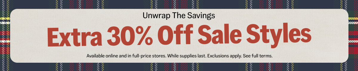 Extra 30% Off Sale Styles