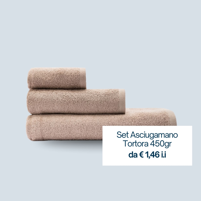 set asciugamano tortora 450 gr