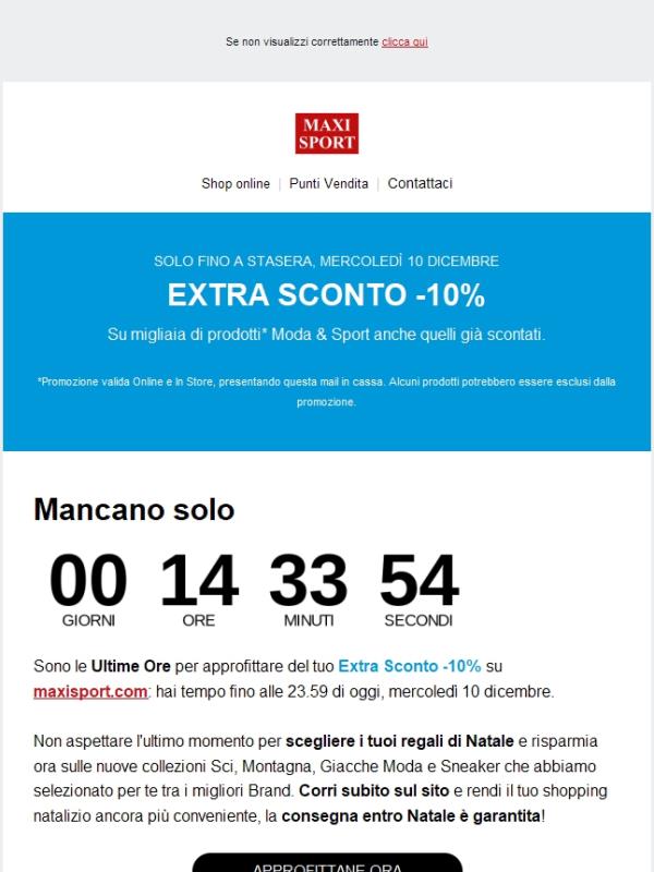 ⏳ Conto alla rovescia per il tuo EXTRA SCONTO: termina stasera!