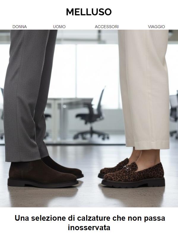 Il tuo stile in movimento. I nuovi arrivi Melluso ti aspettano.