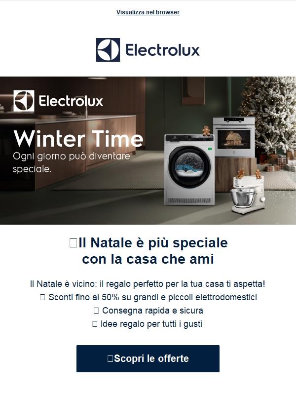 🎁 Sorprese di Natale Electrolux: fino al -50% di sconto