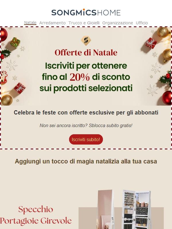 Registrati gratis e approfitta di ancora più offerte per le feste!