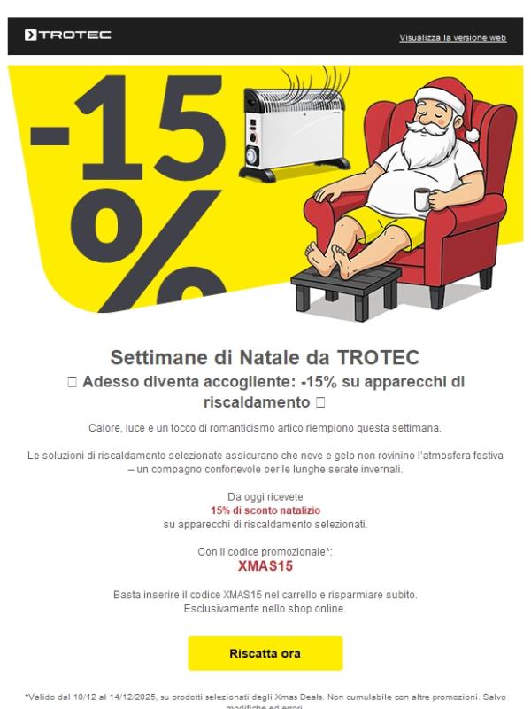 🎁 -15% su apparecchi di riscaldamento