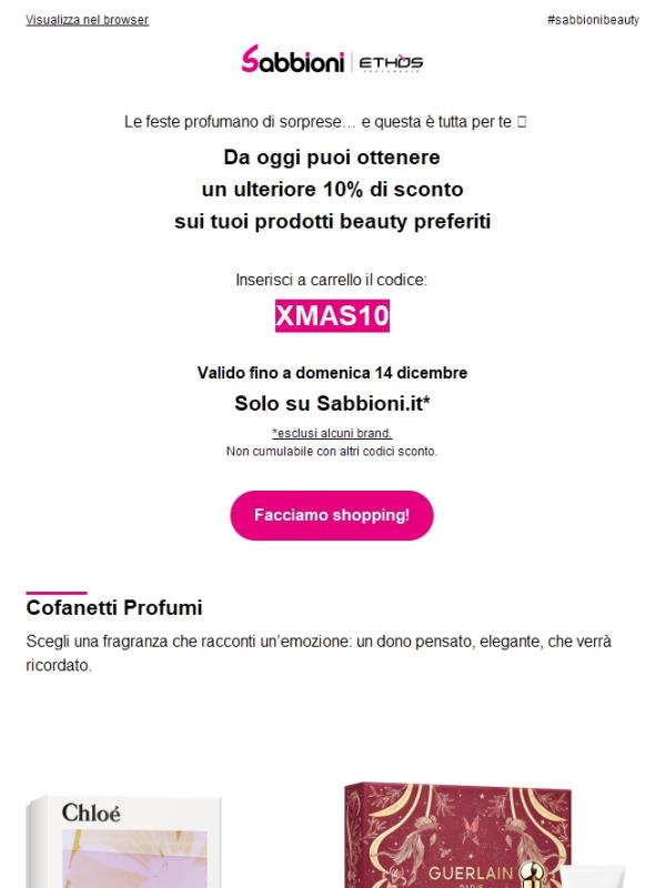 🎁 EXTRA 10% di Natale solo per te!