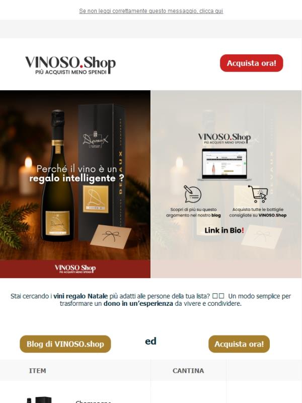 🎁 VINOSO |  I vini regalo Natale più adatti alle persone della tua lista