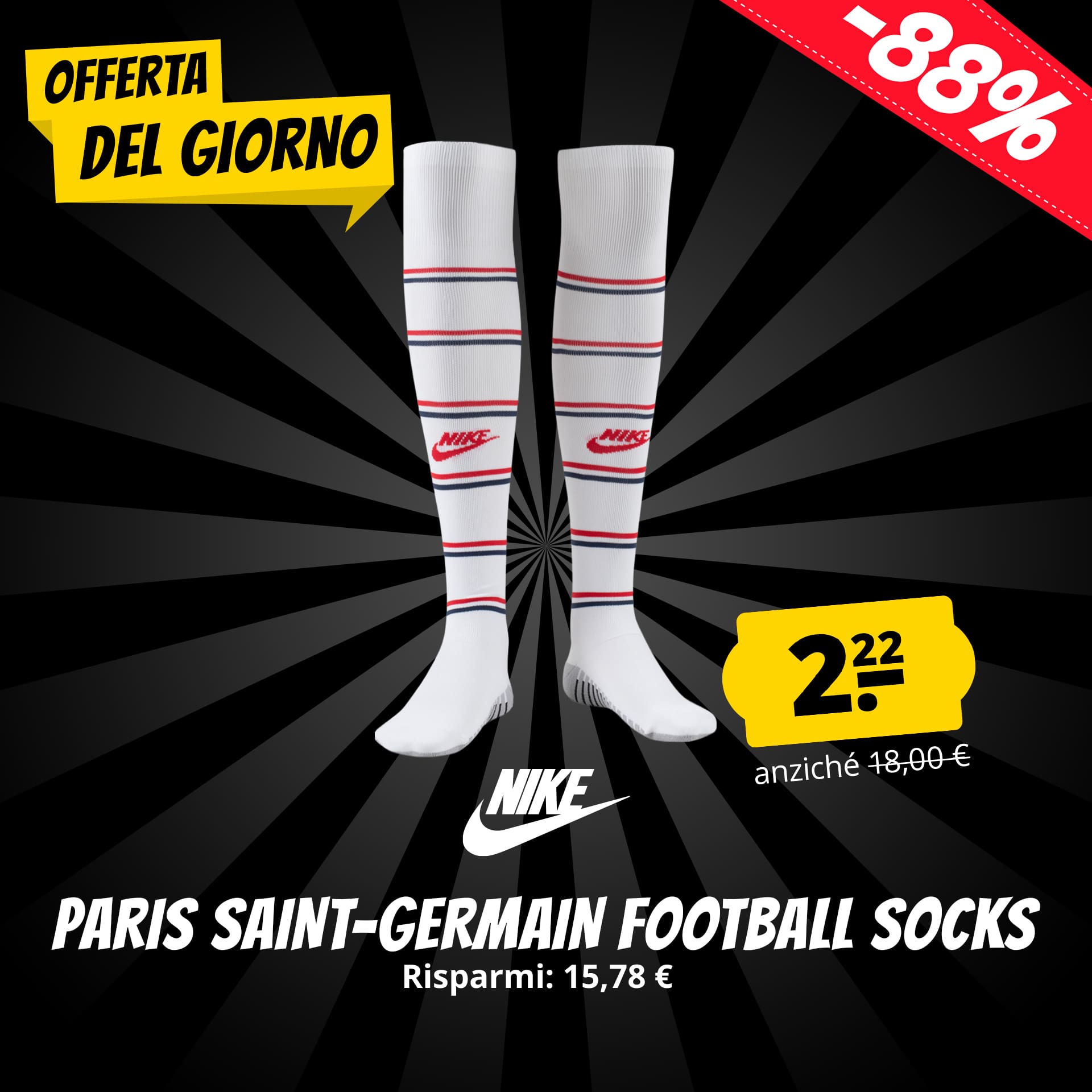 psg paris saint germain nike calzettoni da calcio per la trasferta