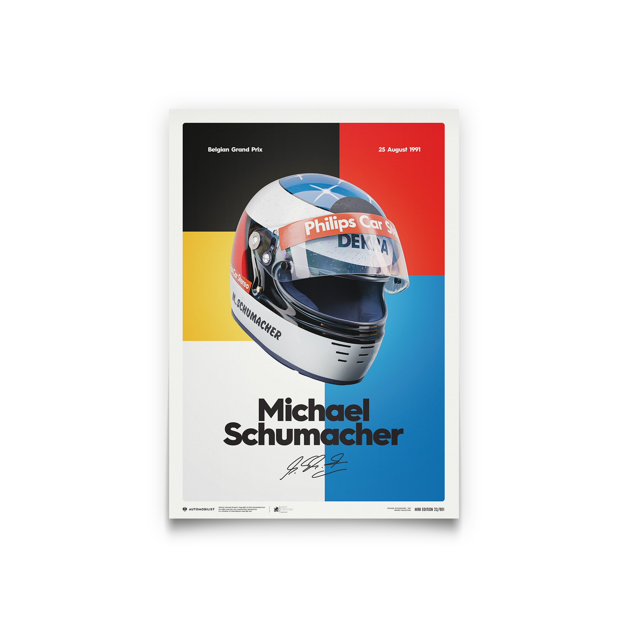 Poster dell'edizione mini del casco di Michael Schumacher