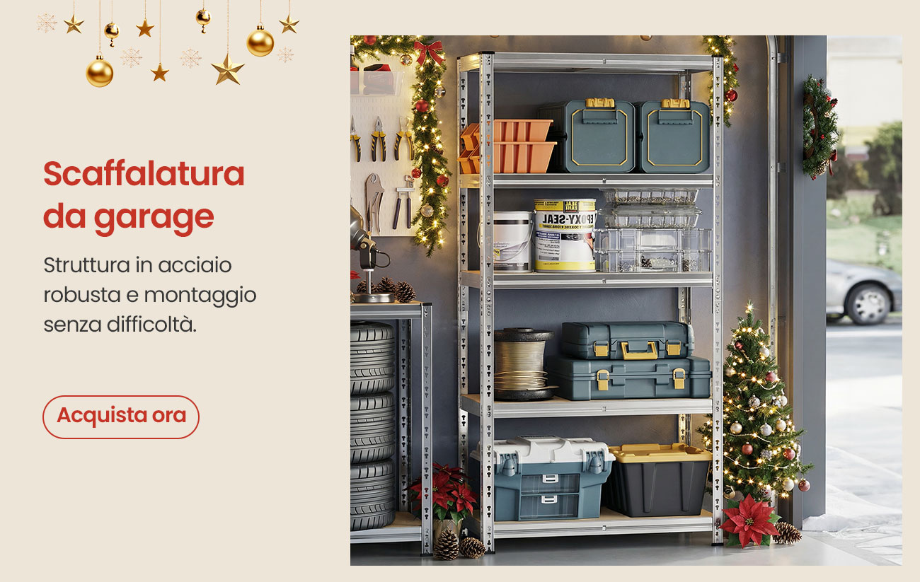 Scaffale robusto in metallo con ripiani regolabili