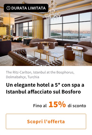 Un elegante hotel a 5* con spa a Istanbul affacciato sul Bosforo